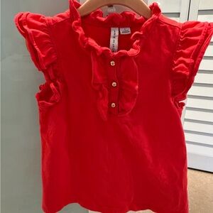 Janie and Jack Vibrant Red Ruffle Blouse